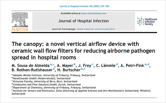 The canopy: a novel vertical airflow device with ceramic wall flow filters for reducing airborne pathogen spread in hospital rooms